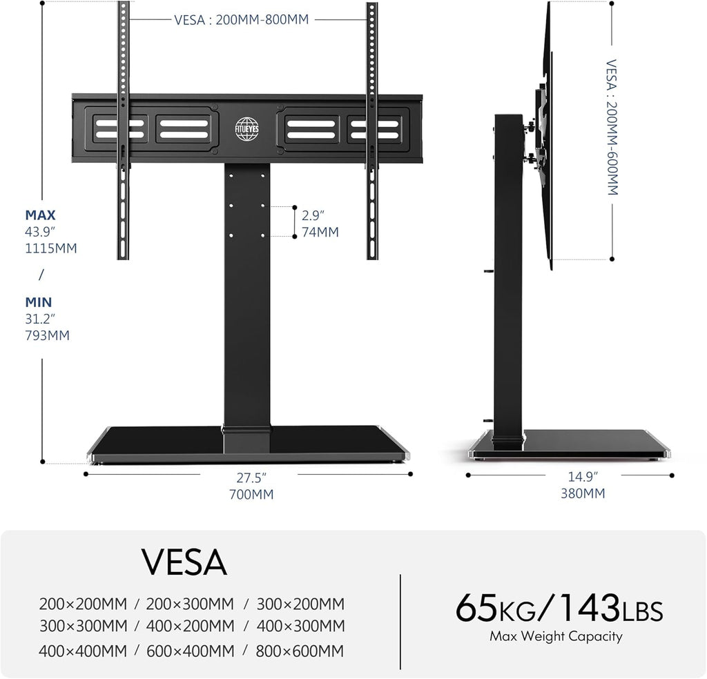 Table Top TV Stand for 50-85 inch TVs and Rolling TV Stand for 32-75 Inch TVs W673
