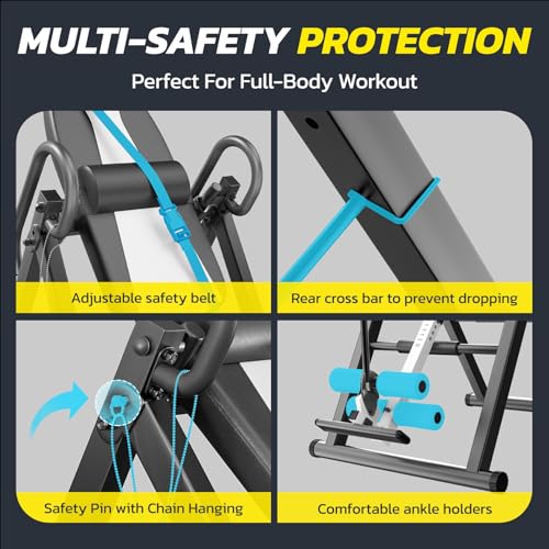 Heavy Duty Gravity Inversion Table 300 lbs Capacity with Adjustable Protective Belt T887996
