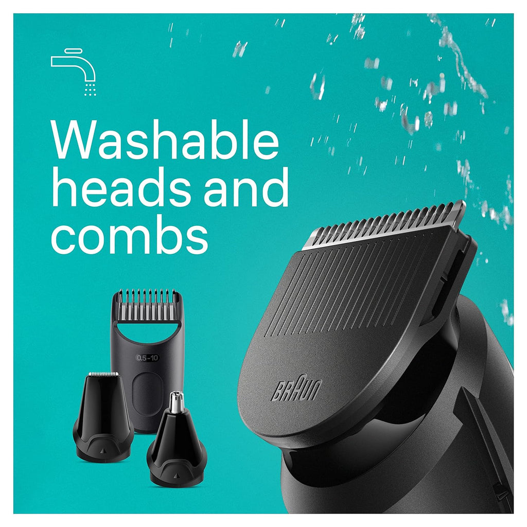 5-in-1 Trimmer for Men with Beard Trimmer, Ear & Nose Trimmer, Hair Clippers, Black D699