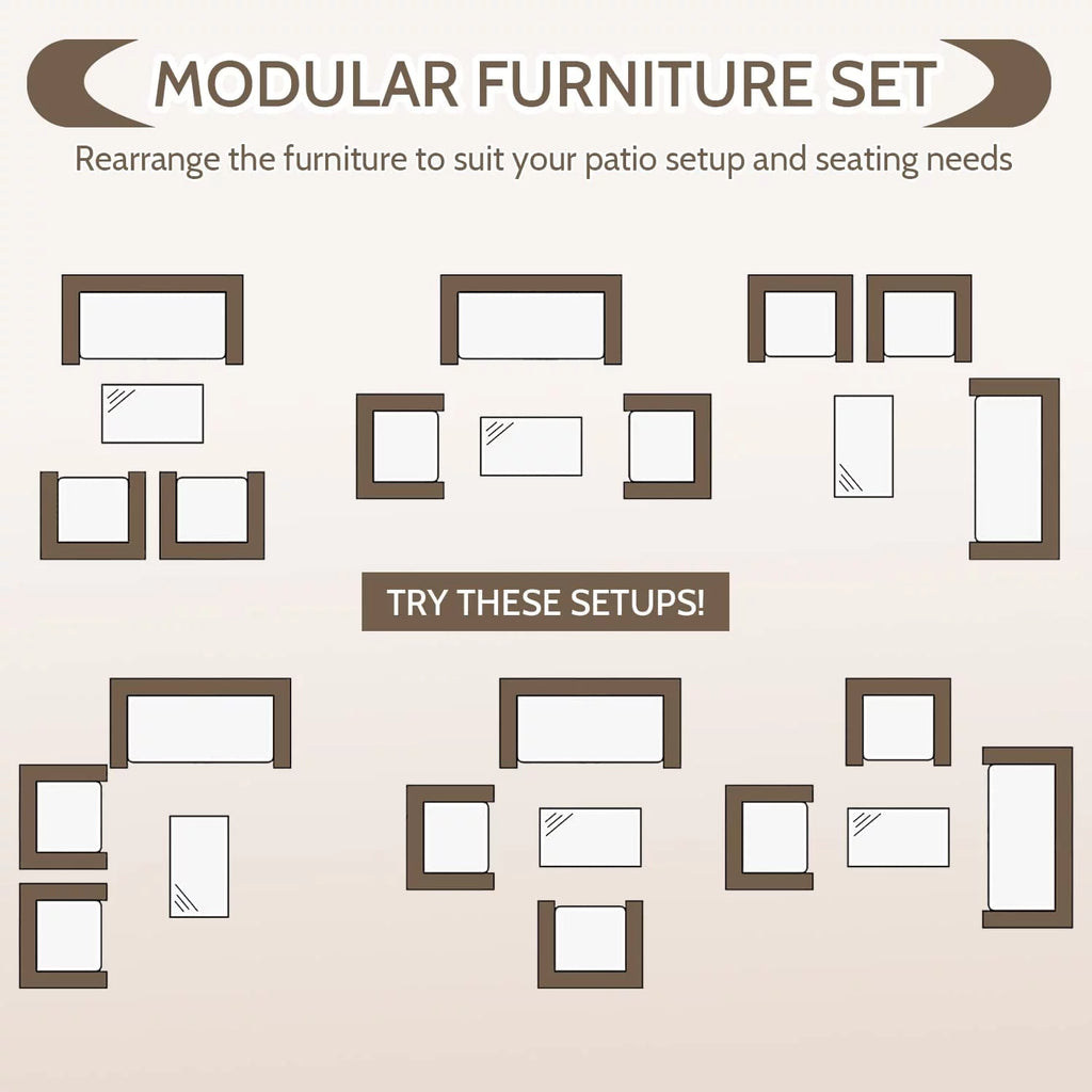 4 Piece Outdoor Rattan Wicker Sofa Set T7580