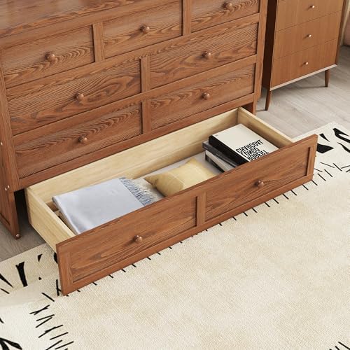 Queen Size Walnut Cabinet Murphy Bed with Drawer V4040