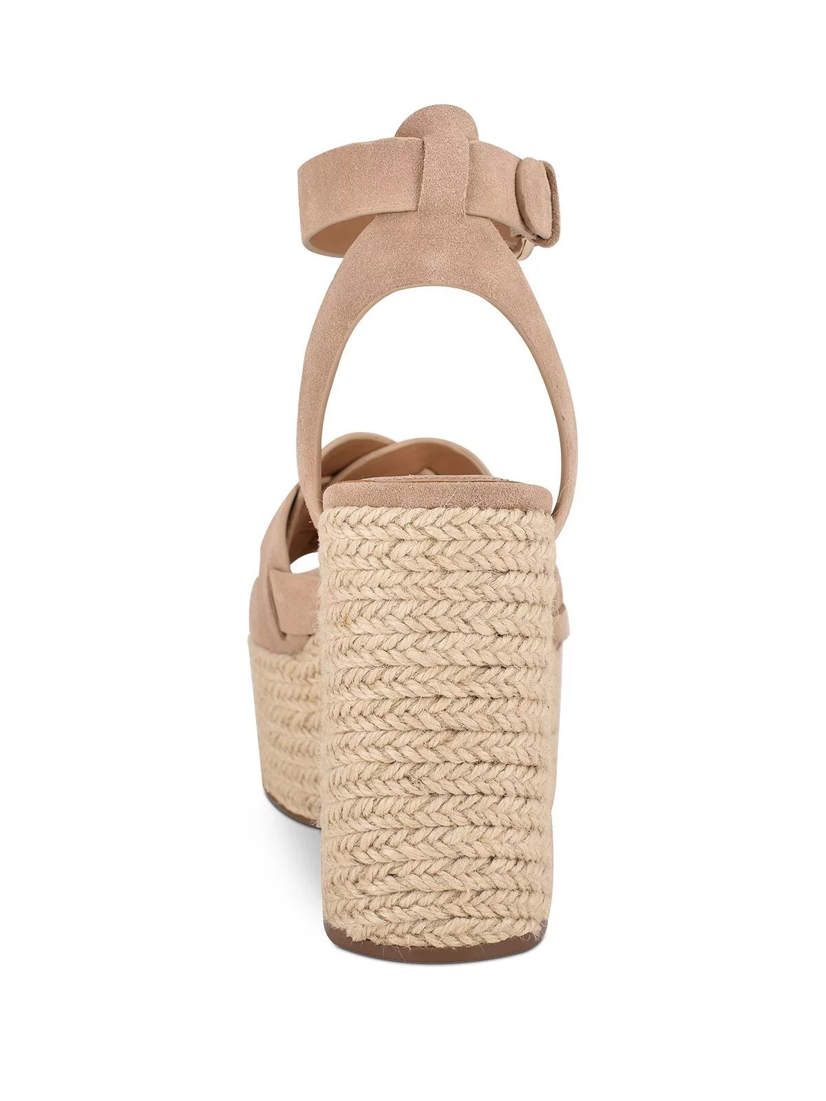Light Natural Beige Leather Espadrille Shoes Q321339