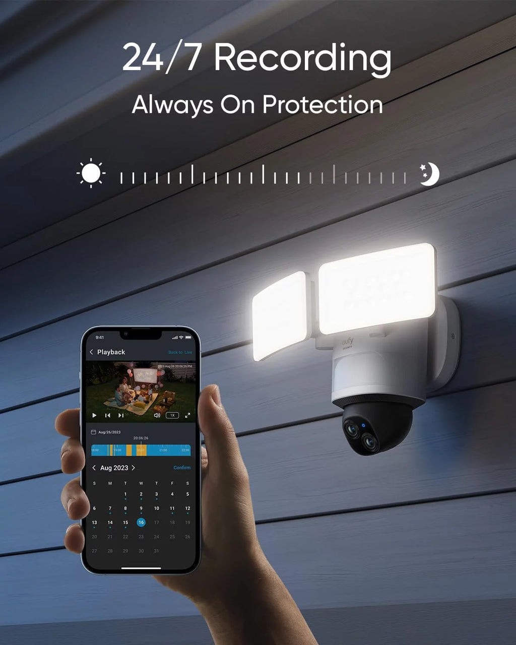Dual Camera Floodlight Camera with 360° Pan and Tilt H102