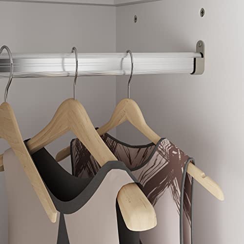 White 2 Door Tall Narrow Wardrobe Closet with Hanging Rod O897