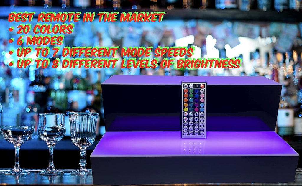 2 Step Multicolor LED Liquor Bottle Display Shelf 16 inch M505961