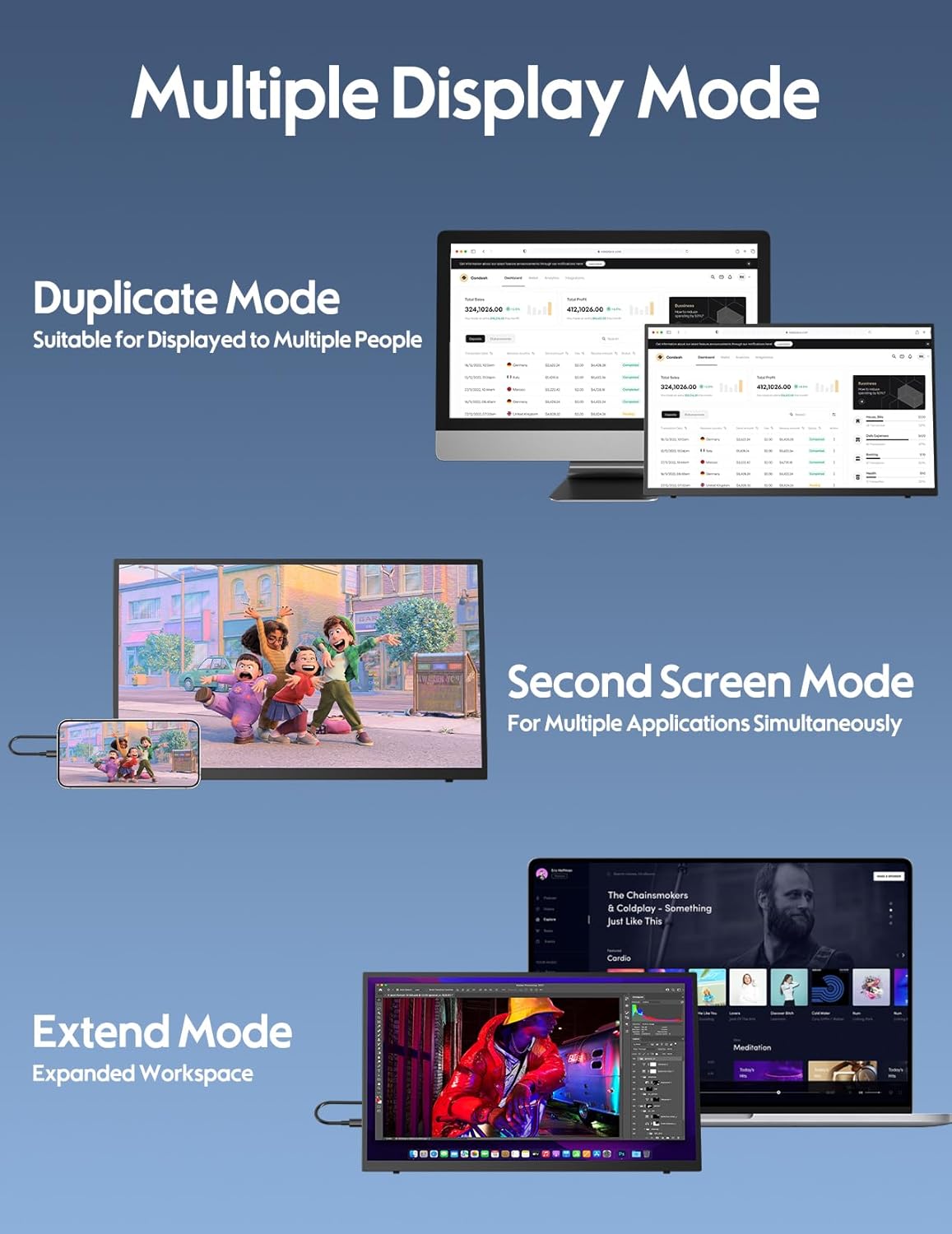 18.5 inch 100Hz Portable Monitor 1080P FHD IPS HDR Gaming Display A411