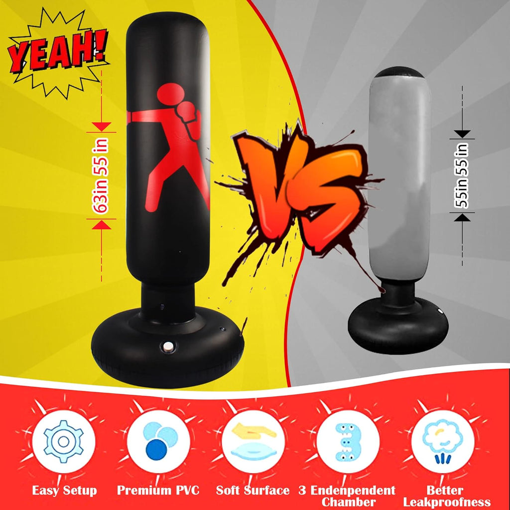 63" Freestanding Inflatable Punching Bag K221581