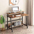 Retro 31.5 Inch Compact Computer Desk with Storage M715207