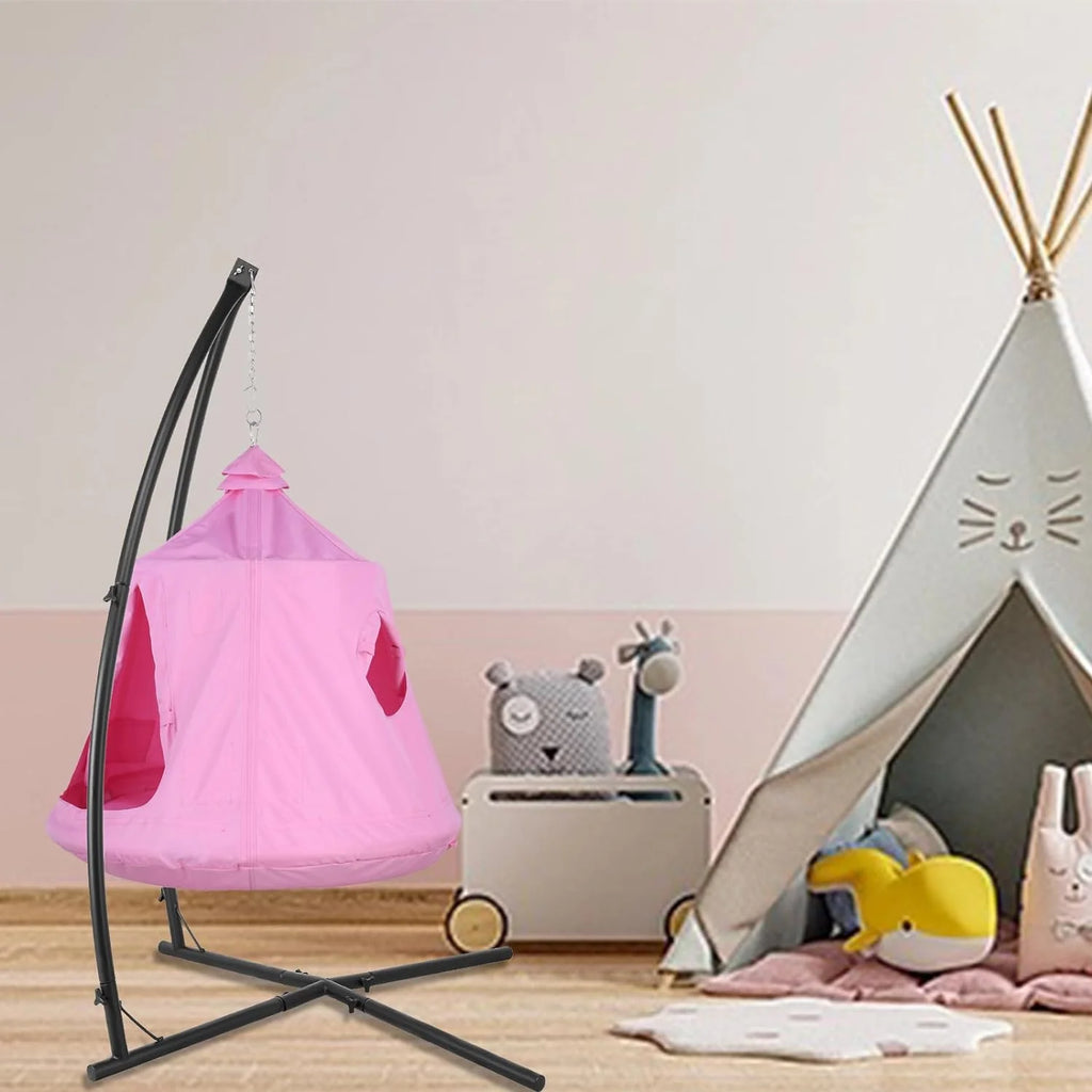 Pink Hanging Hammock Chair with Steel Stand G80558
