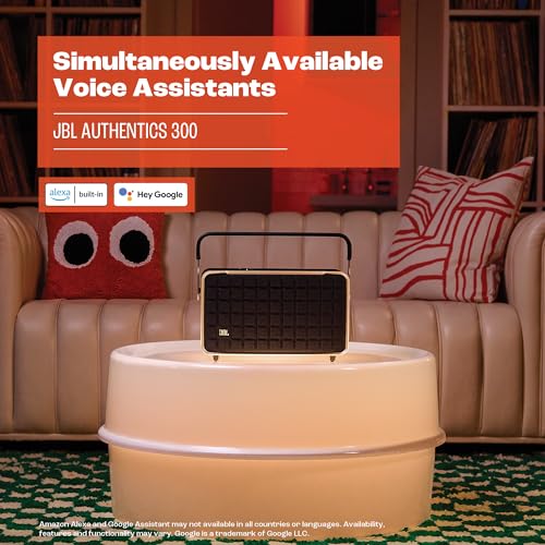 Retro Style Smart Home Speaker with Wi-Fi, Bluetooth and Voice Assistants (Black/Gold) Z976556