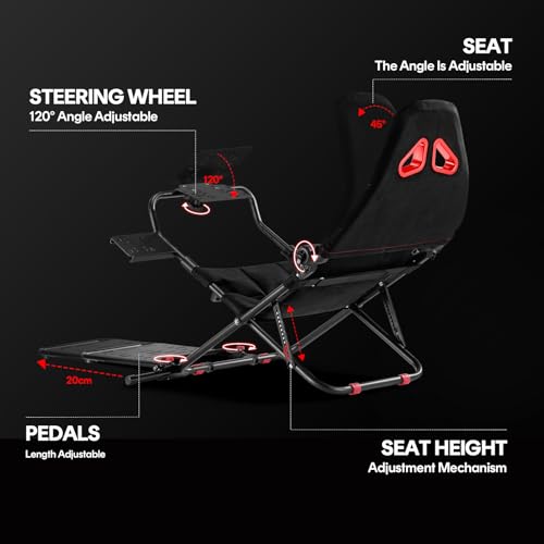 Foldable Racing Simulator Cockpit (Black) N603797