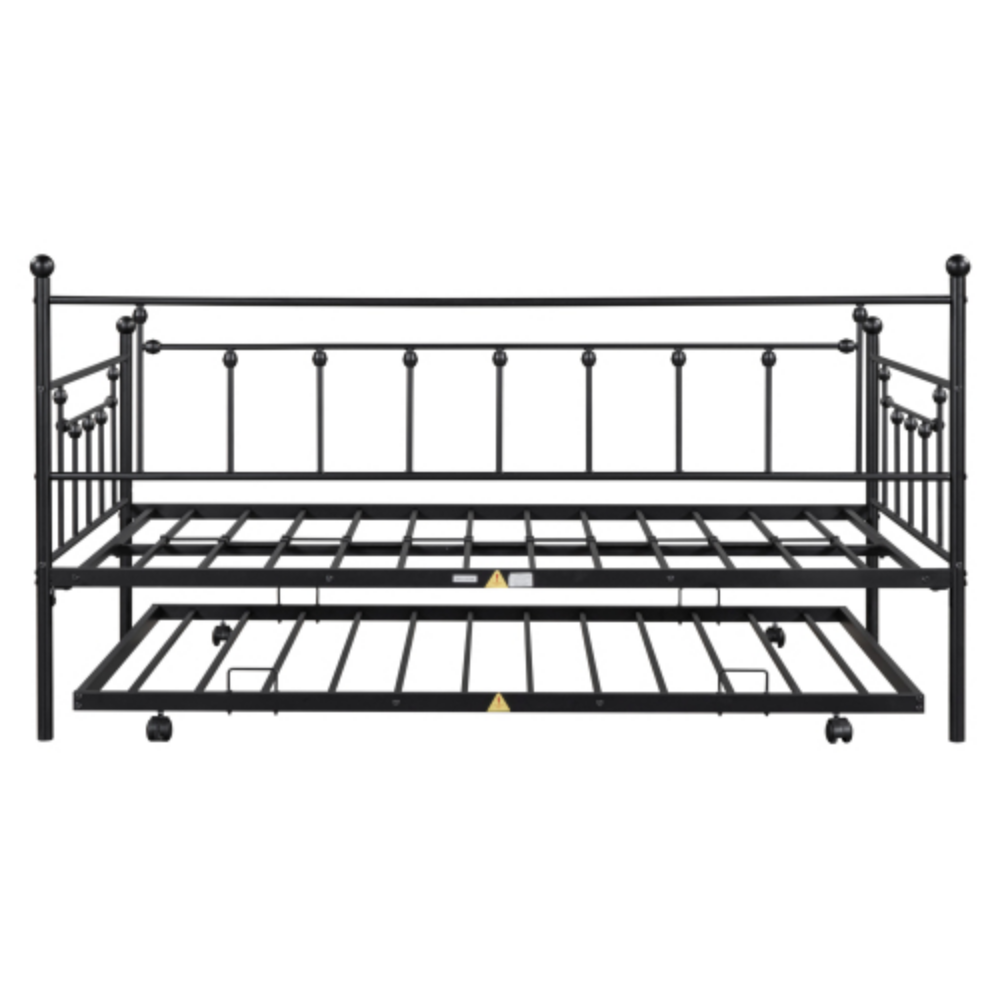 Black Metal Daybed with Trundle C3967