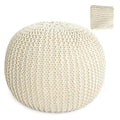Navy Blue 100% Cotton Handmade Knitted Ottoman Pouf Cover C14290