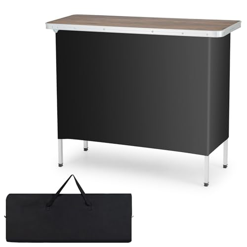 Brown Portable Bar Table with Carrying Bag X646