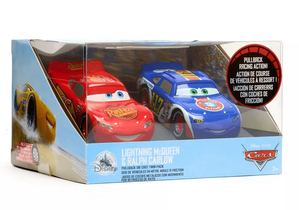 Pixar Cars Lightning McQueen & Ralph Carlow Pullback Car D526412
