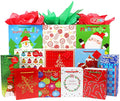 4 Extra Large 4 Large 4 Medium Christmas Print Gift Bags with Handles U763750