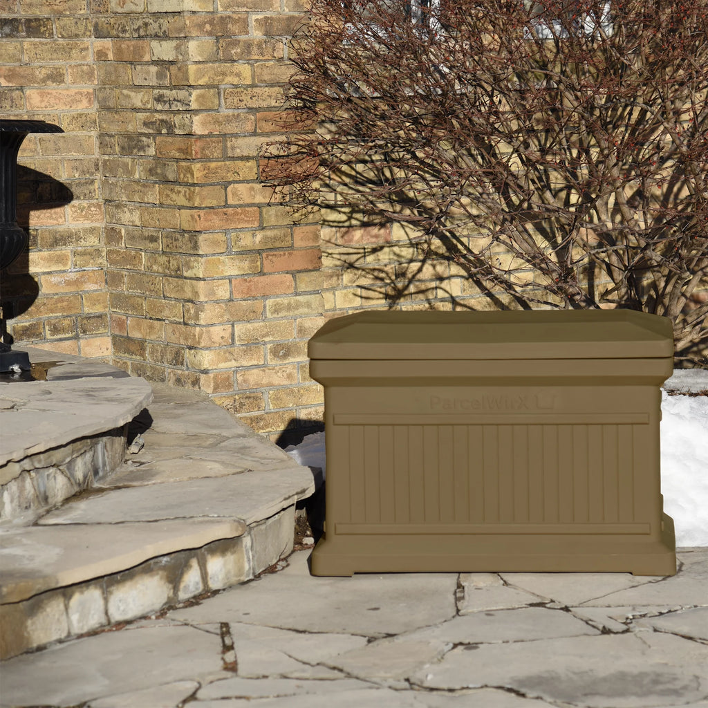 Oak Color Horizontal Large Package Delivery Box with Lift Off Lid B10935