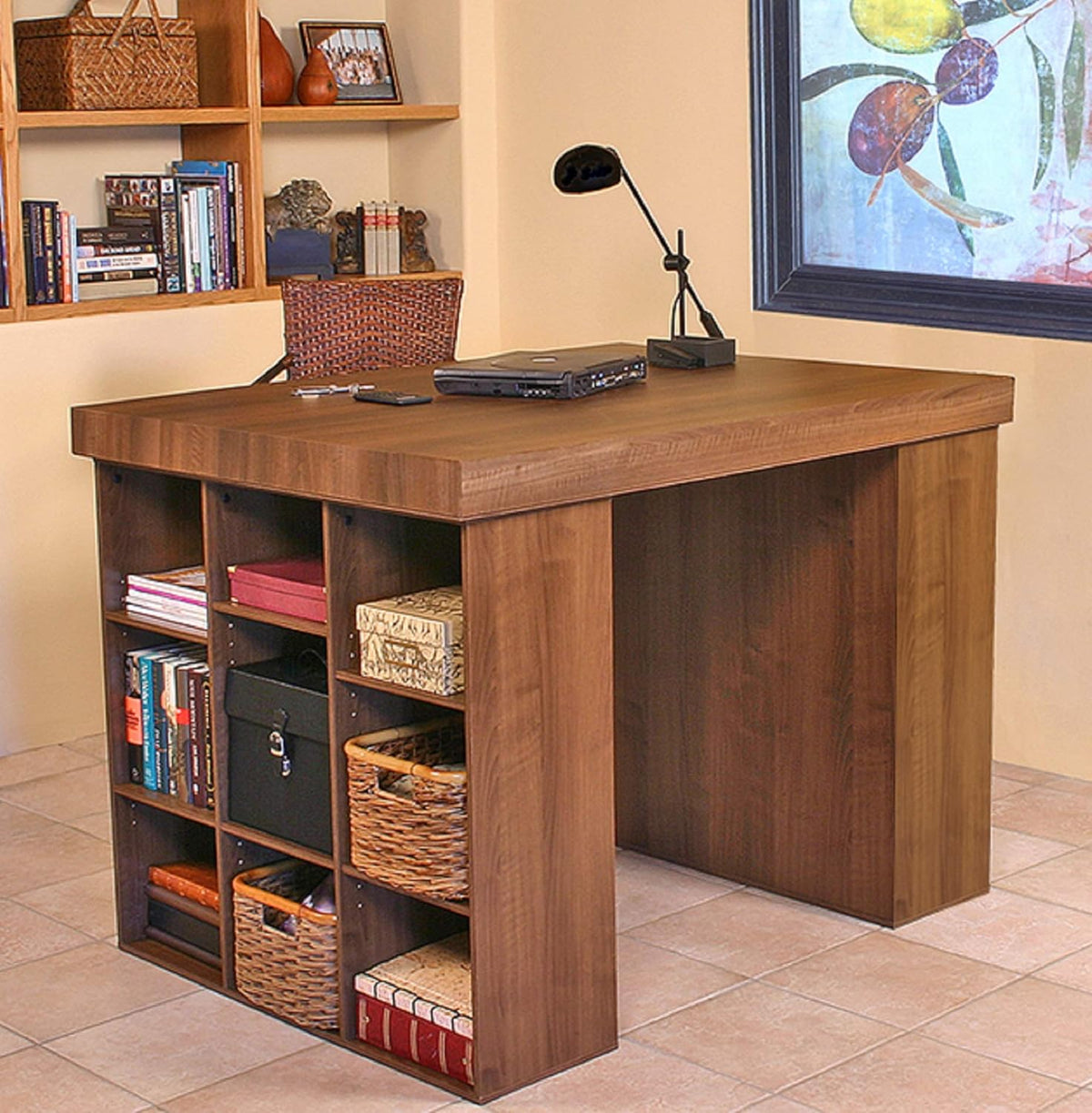 White Desk with 2 Bookcase Sides R215911