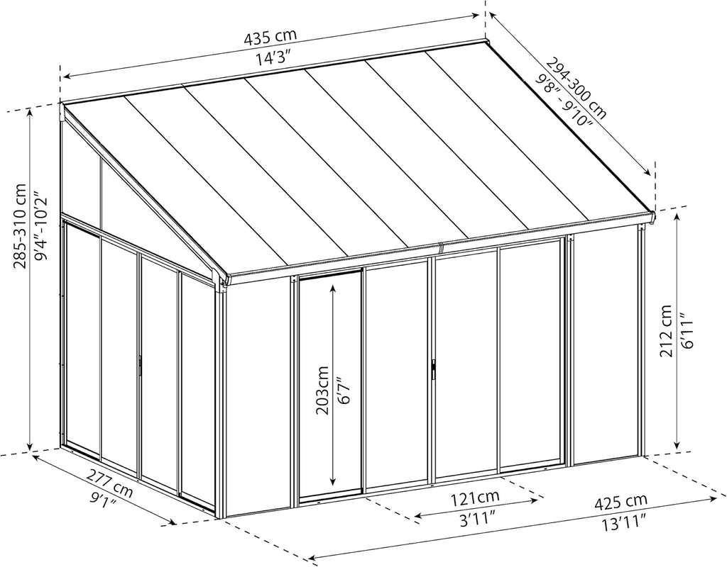 White 10x14 Enclosed Patio Cover Polycarbonate Shelter F7706