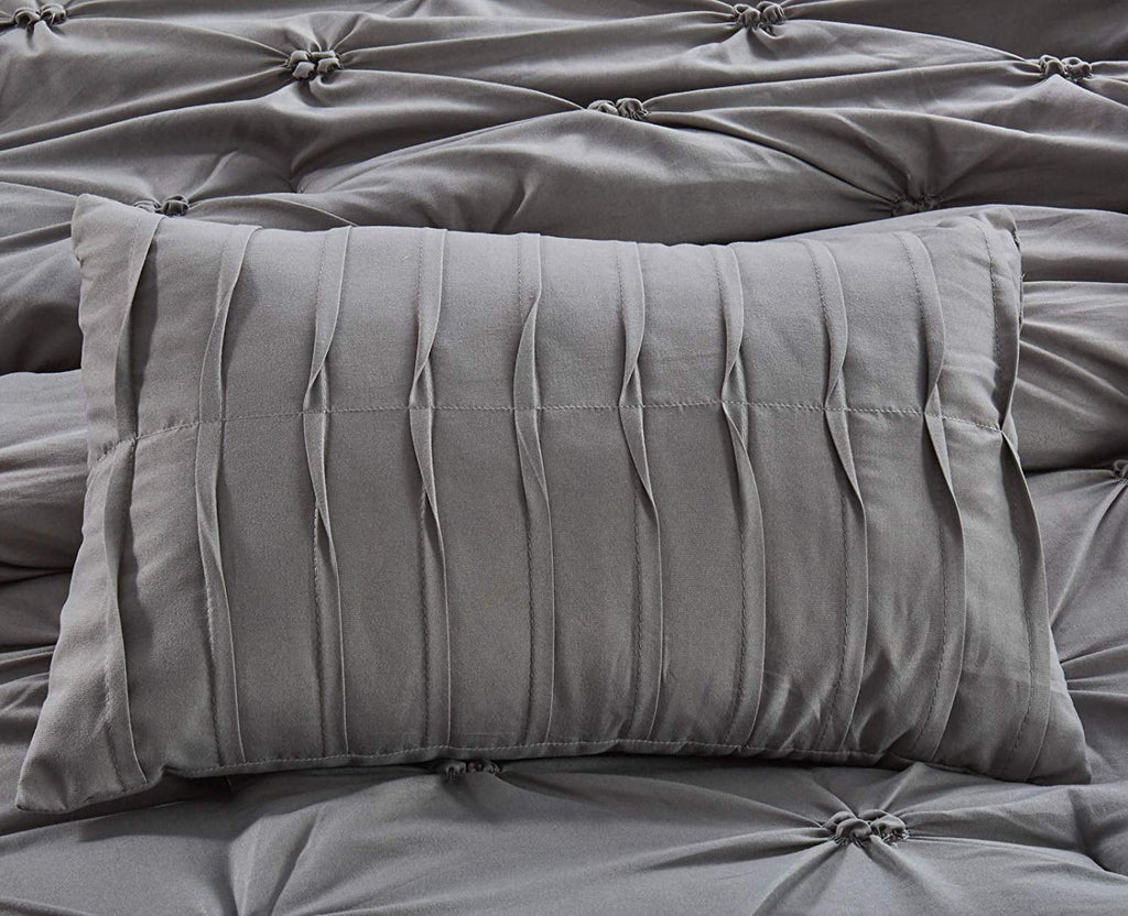 8 Piece Queen Grey Reversible Comforter Set B40199