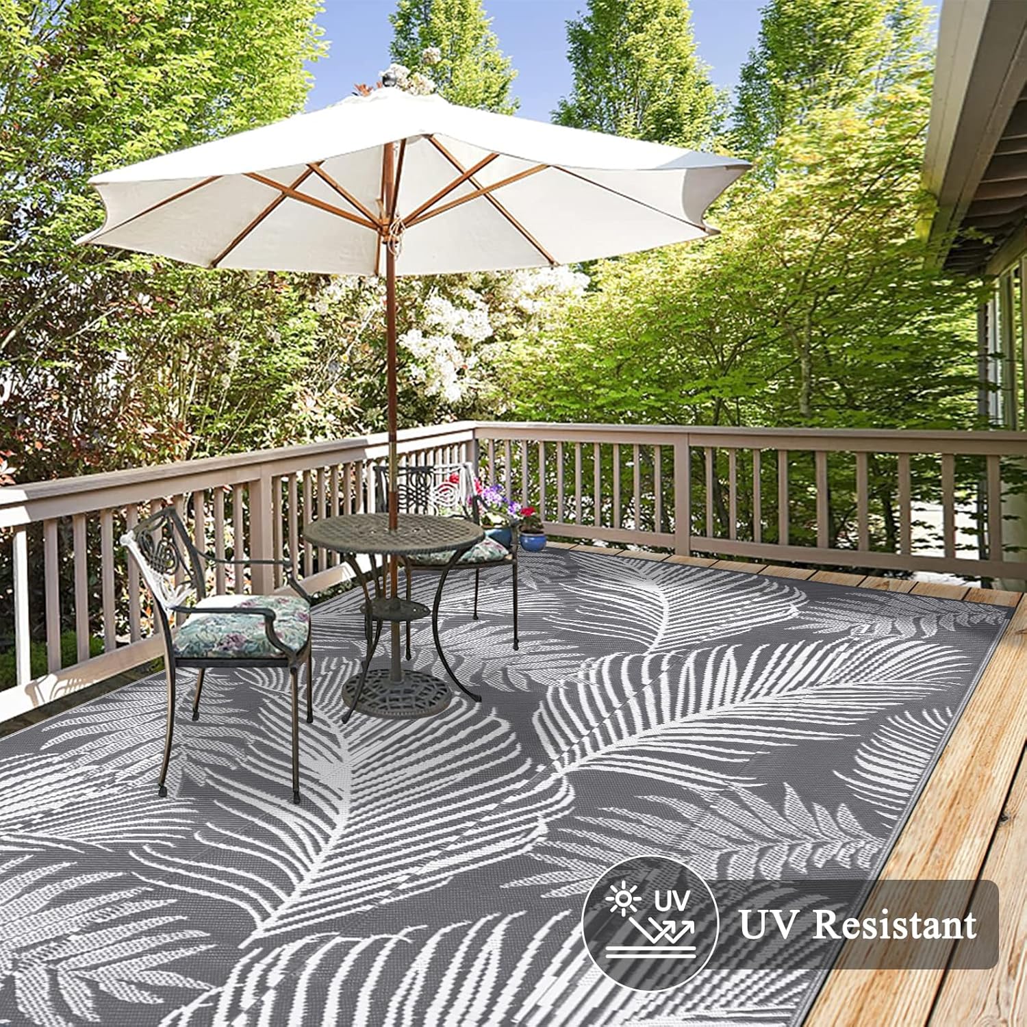 6'x9' Waterproof Reversible Outdoor Plastic Straw Rug K6691