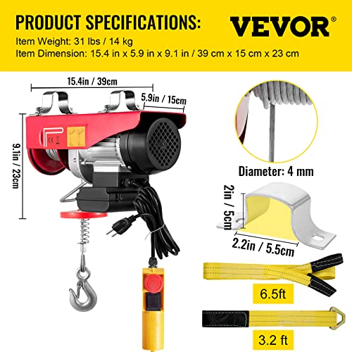 110V Electric Hoist With Wireless Remote Control H503697
