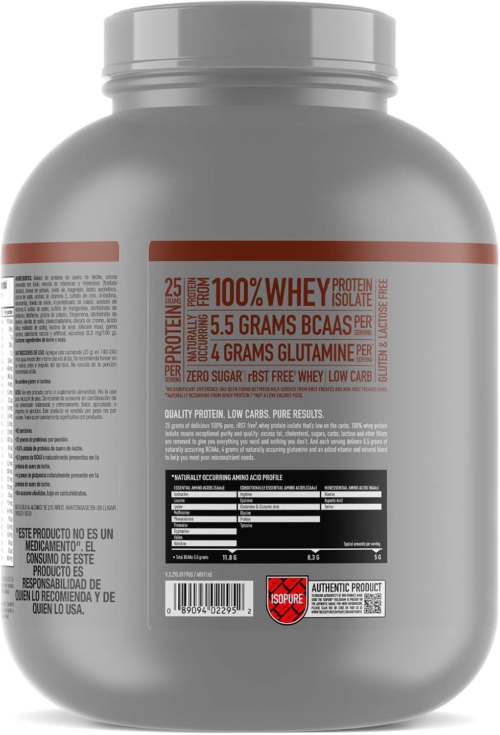 Dutch Chocolate 100% Whey Protein Isolate, 4.5 Pound Z82454