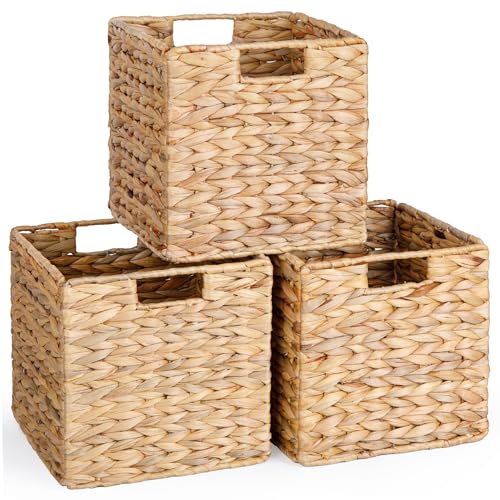 Water Hyacinth Wicker Storage Baskets Set of 3 C732900