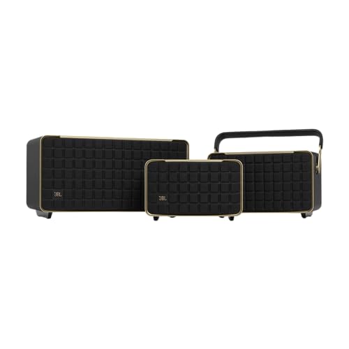 Retro Style Smart Home Speaker with Wi-Fi, Bluetooth and Voice Assistants (Black/Gold) Z976556