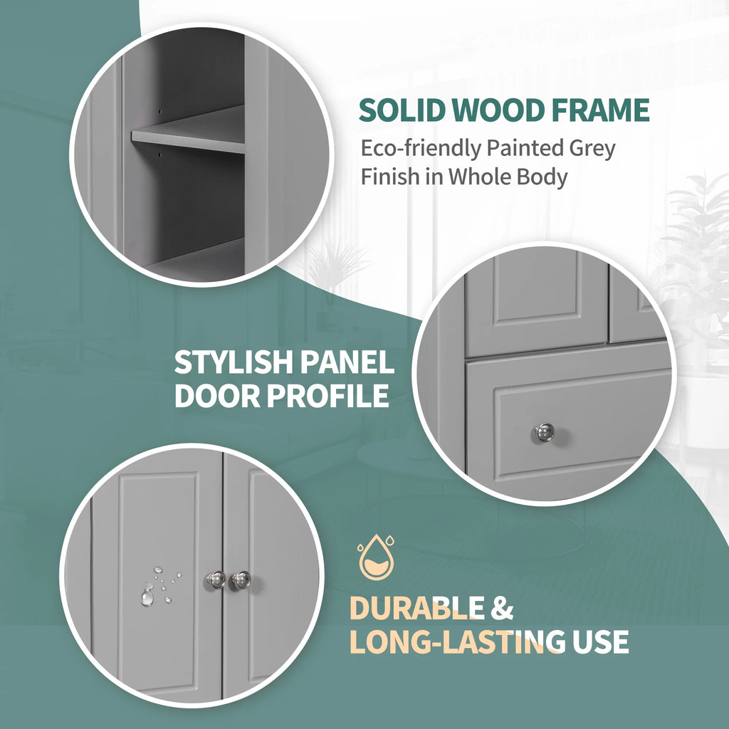 Grey Solid Wood Bathroom Vanity Base D440164