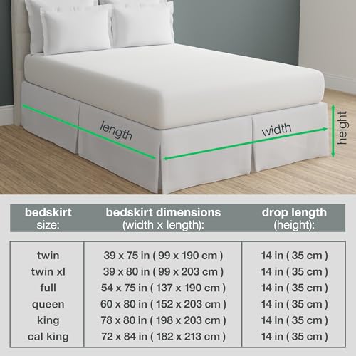White King 14 Inch Drop Length Microfiber Bed Skirt Y832