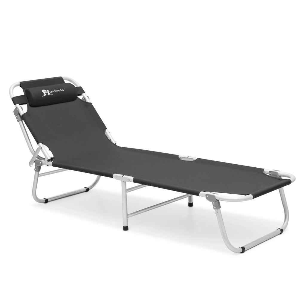 Black Portable Folding Camping Cot with Carry Bag P324