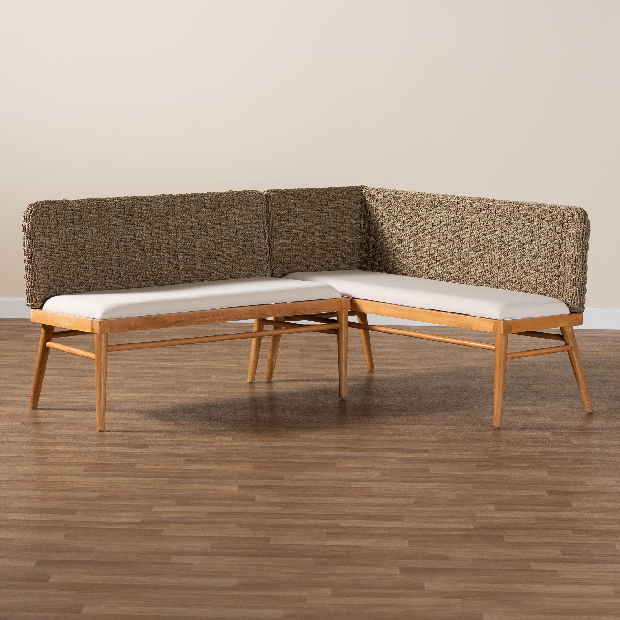 2-Piece Brown Dining Nook Banquette Set G9045