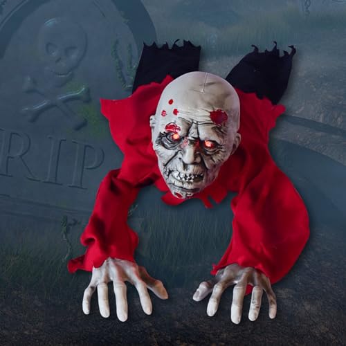 Halloween Zombie Groundbreaker Decoration with Scary Sound Glowing Eyes U24409