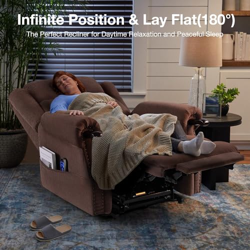 Grey Power Lift Recliner with Massage and Heat M7667
