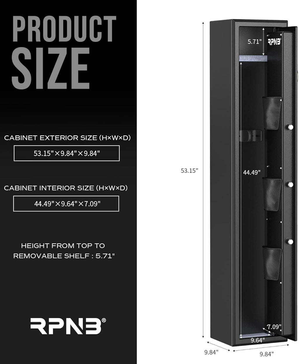 Large Biometric Rifle Safe with Removable Shelf K500819