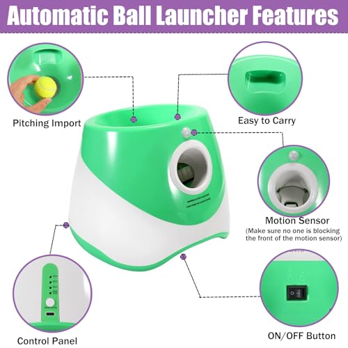 Automatic Dog Ball Thrower Launcher with 3 Launching Distance H93401