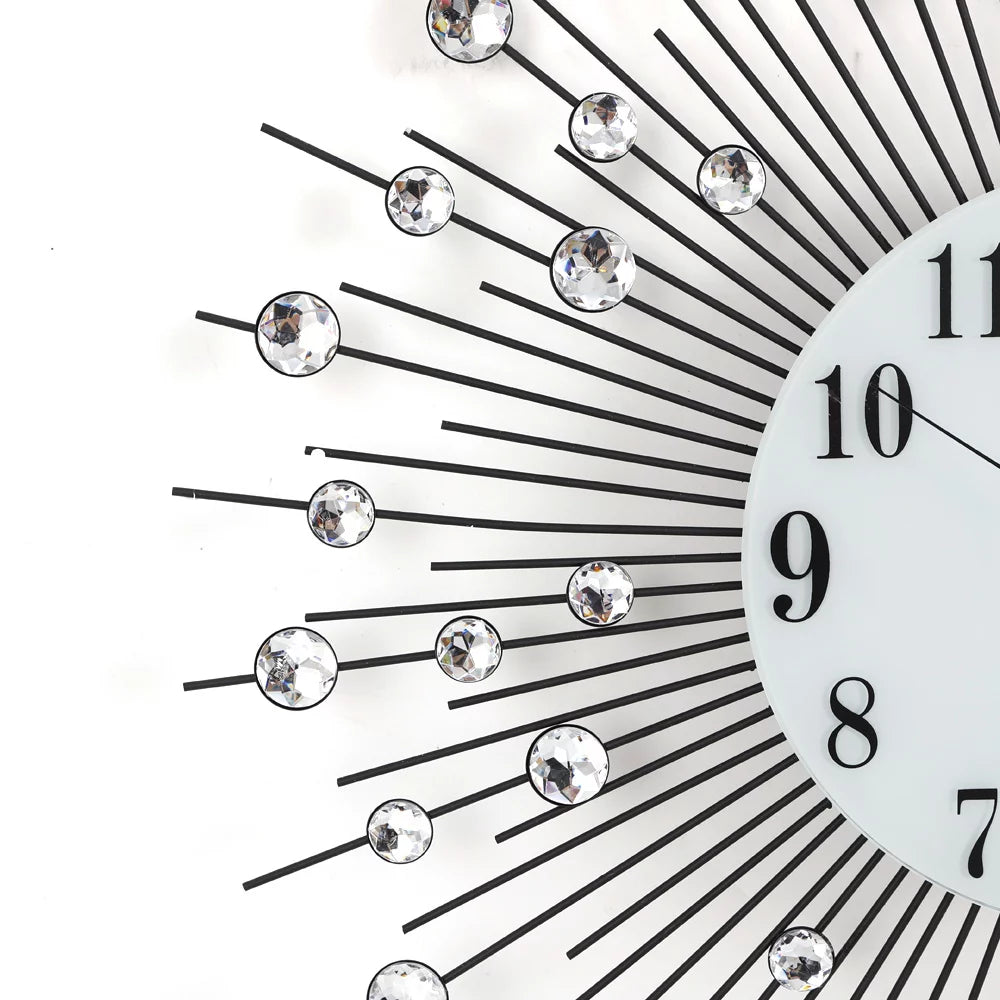 Large Wall Clocks 24 in Modern 3D Crystal Diamond Decorative D23959