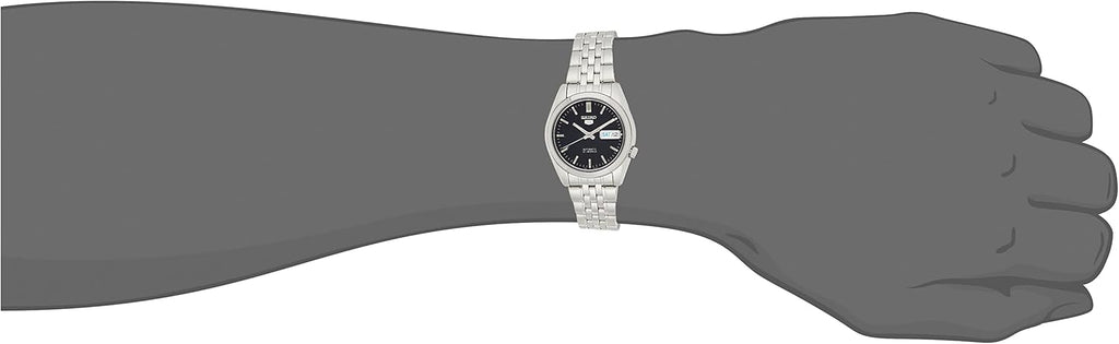 Automatic Watch with Black Dial, Day/Date Calendar, Luminous Hands, Stainless Steel Case & Bracelet I7716