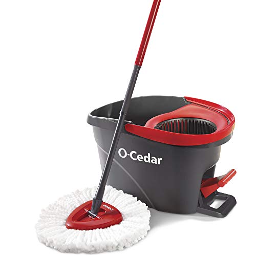 Microfiber Spin Mop & Bucket Floor Cleaning System Bundle with Hard Floor Cleaner (Lavender, 10 Count) A68991