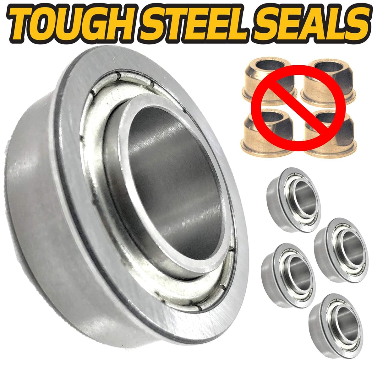 2 Kits Stainless Steel Front Wheel Axle & Bearing Conversion D639201
