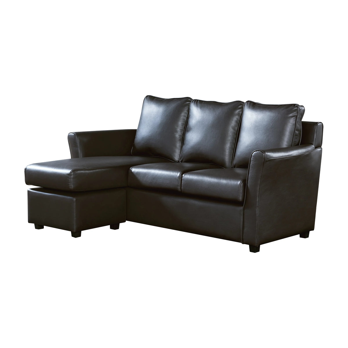 Dark Gray Faux Leather Sectional Sofa H5668