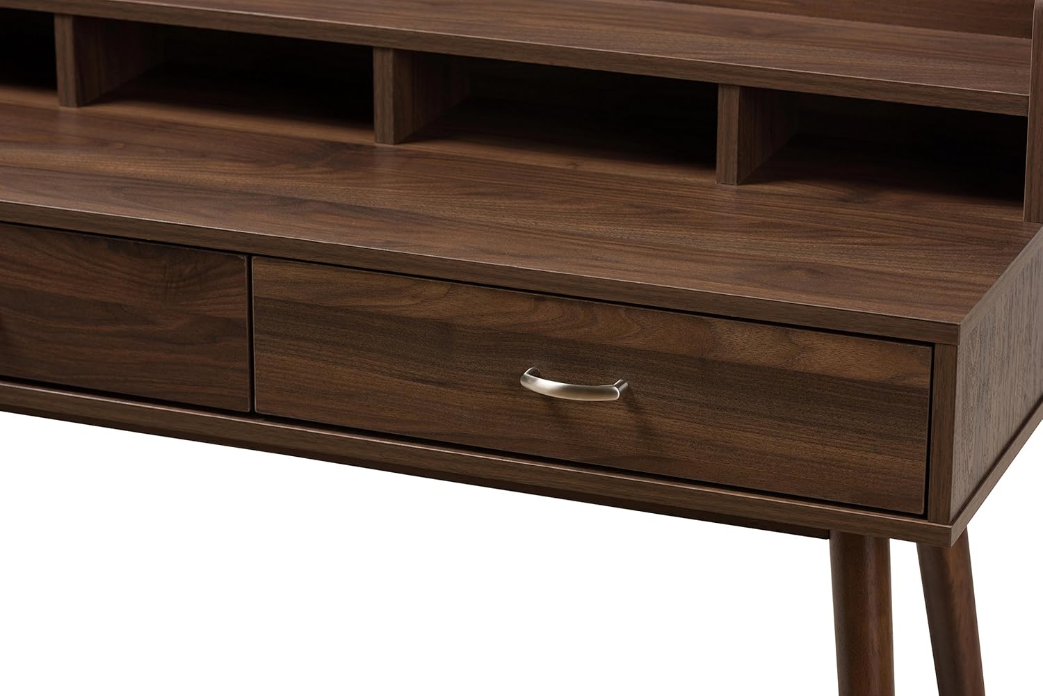 Walnut Brown 2-Drawer Desk L498