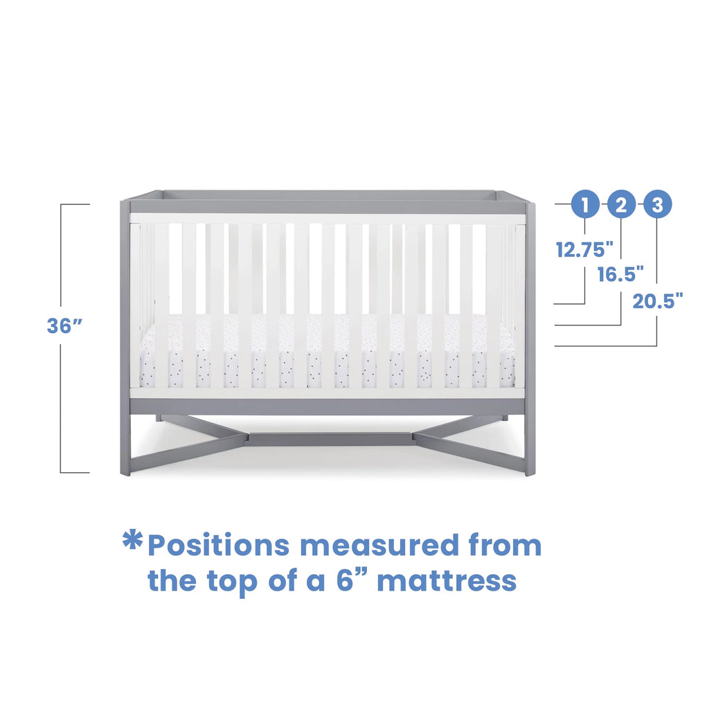 White/Gray 4-in-1 Convertible Crib K41766