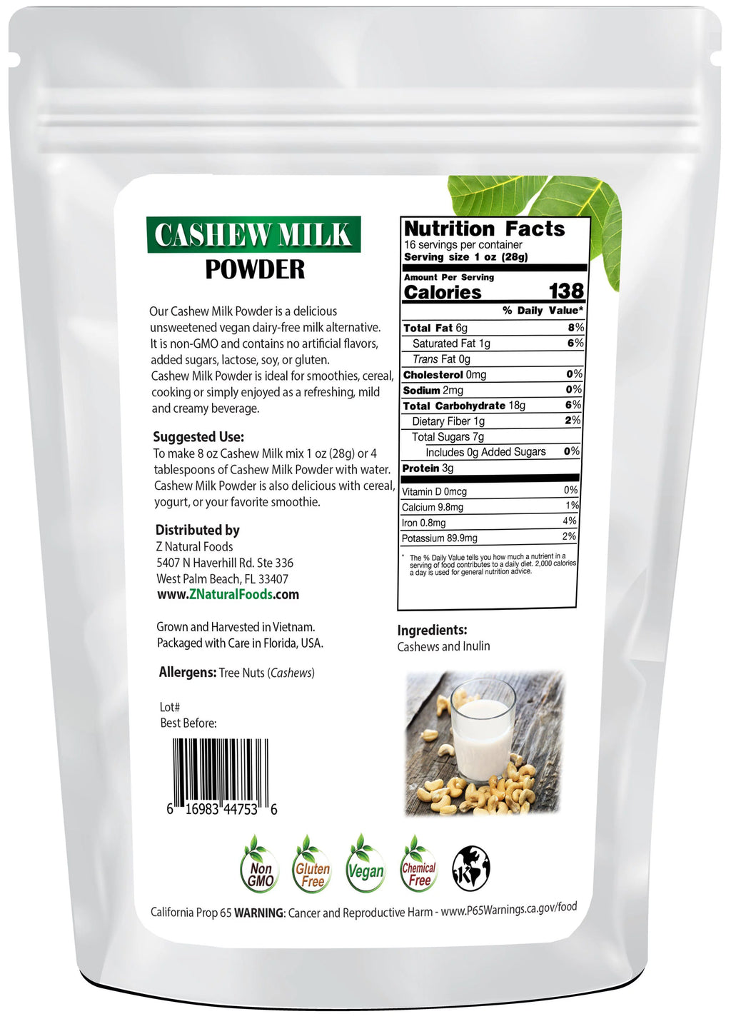Cashew Milk Powder, 5 lbs K973