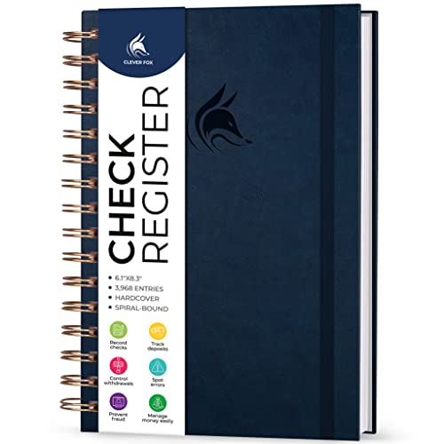 Black Spiral Hardcover Check Register V293385