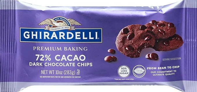 72% Cacao Dark Chocolate Baking Chips, 10 OZ Bag C67141