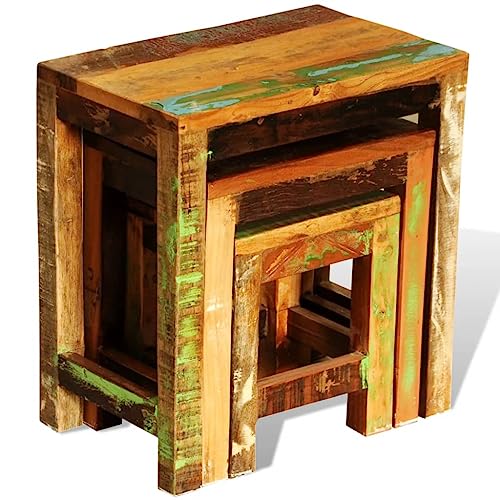 Nesting Table Set of 3 Wood I232921