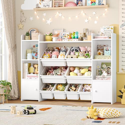Pink 8 Toy Bins Storage Organizer with Shelf D705