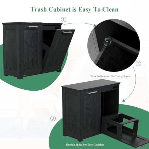 White 10-Gallon Wooden Tilt Out Trash Cabinet X5247